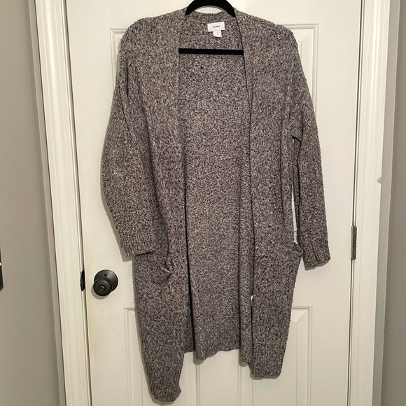 Old Navy Heathered Gray Cardigan with Pockets - Picture 1 of 4